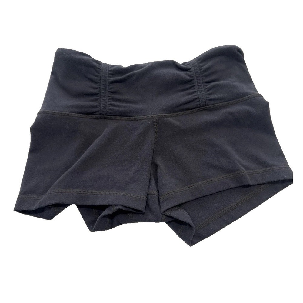 Lululemon Women's Booty Shorts High Waist Ruched Waist Size 2 Steel Gray